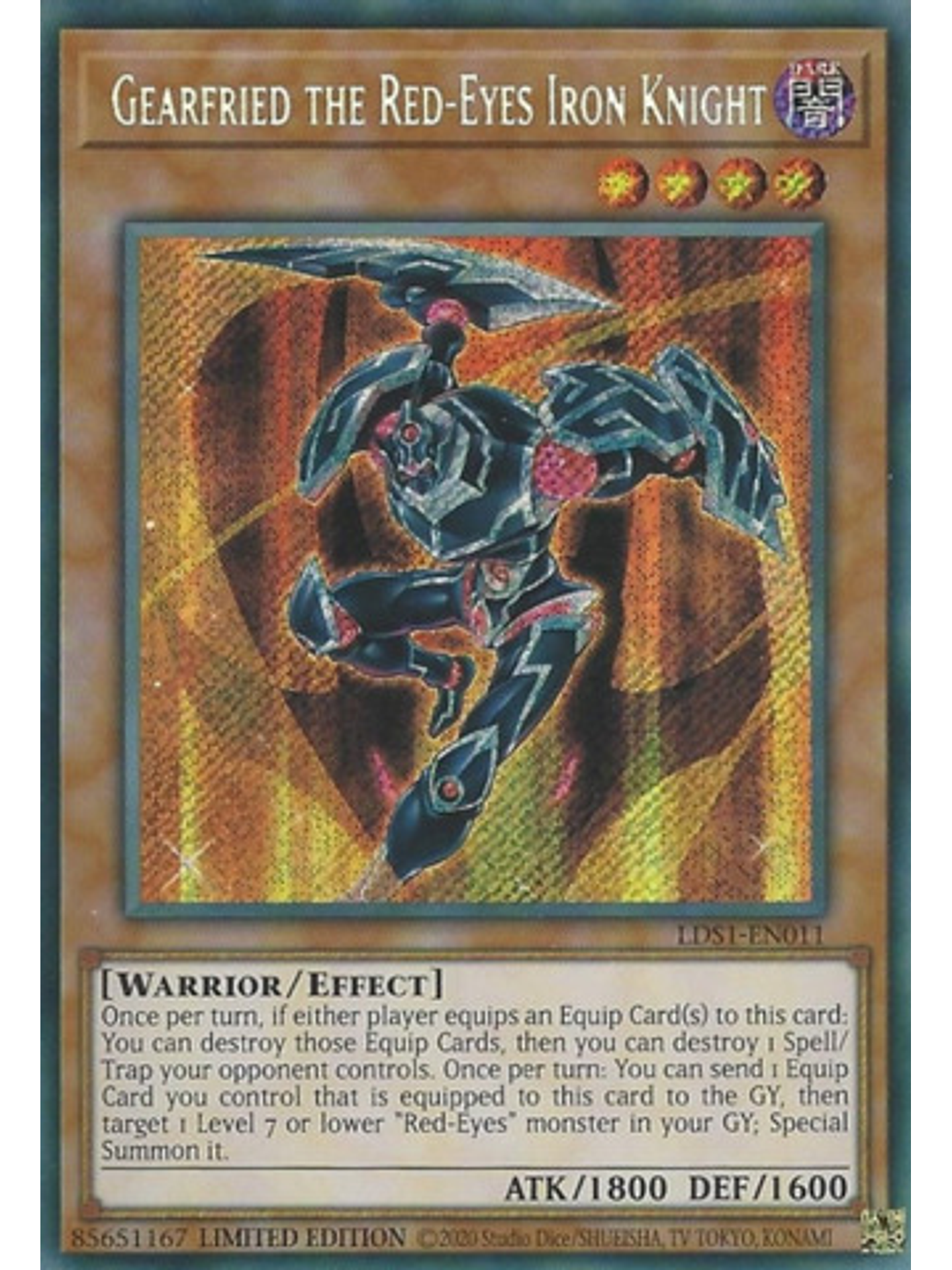 Gearfried the Red-Eyes Iron Knight - LDS1-EN011 - Secret Rare 1st Edition 1