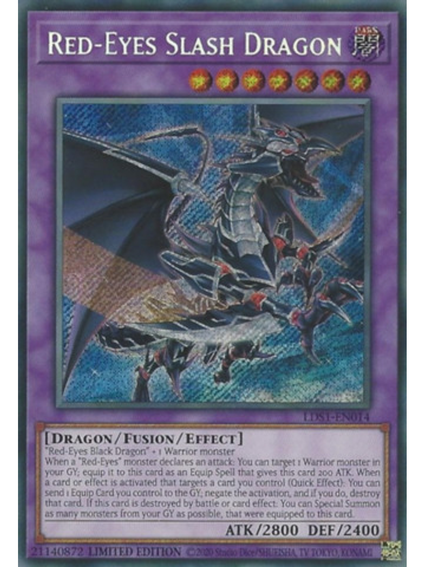 Red-Eyes Slash Dragon - LDS1-EN014 - Secret Rare 1st Edition 1