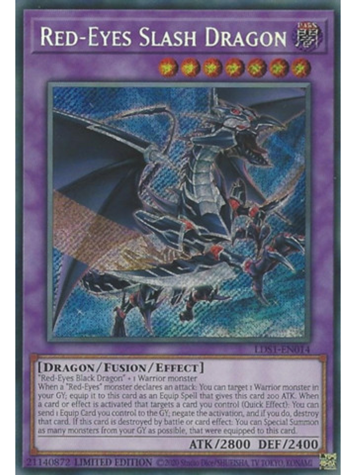 Red-Eyes Slash Dragon - LDS1-EN014 - Secret Rare 1st Edition 1