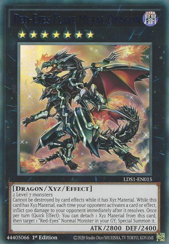 Red-Eyes Flare Metal Dragon (Green) - LDS1-EN015 - Ultra Rare 1st Edition