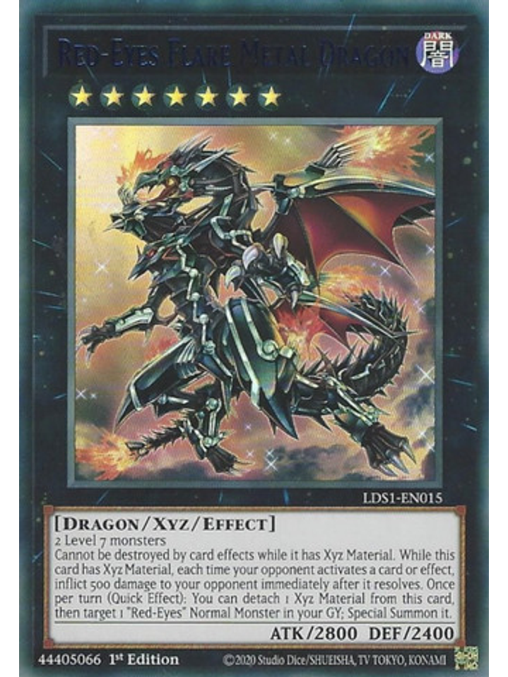 Red-Eyes Flare Metal Dragon (Green) - LDS1-EN015 - Ultra Rare 1st Edition 1