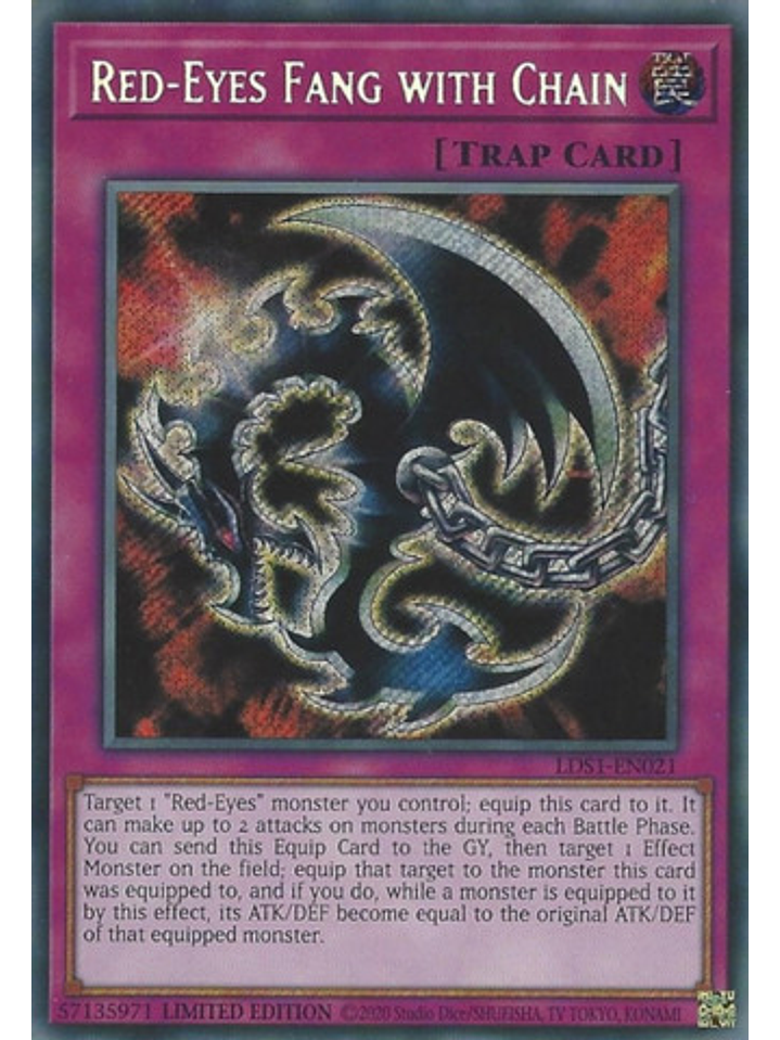 Red-Eyes Fang with Chain - LDS1-EN021 - Secret Rare 1st Edition 1