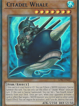 Citadel Whale (Green) - LDS1-EN027 - Ultra Rare 1st Edition
