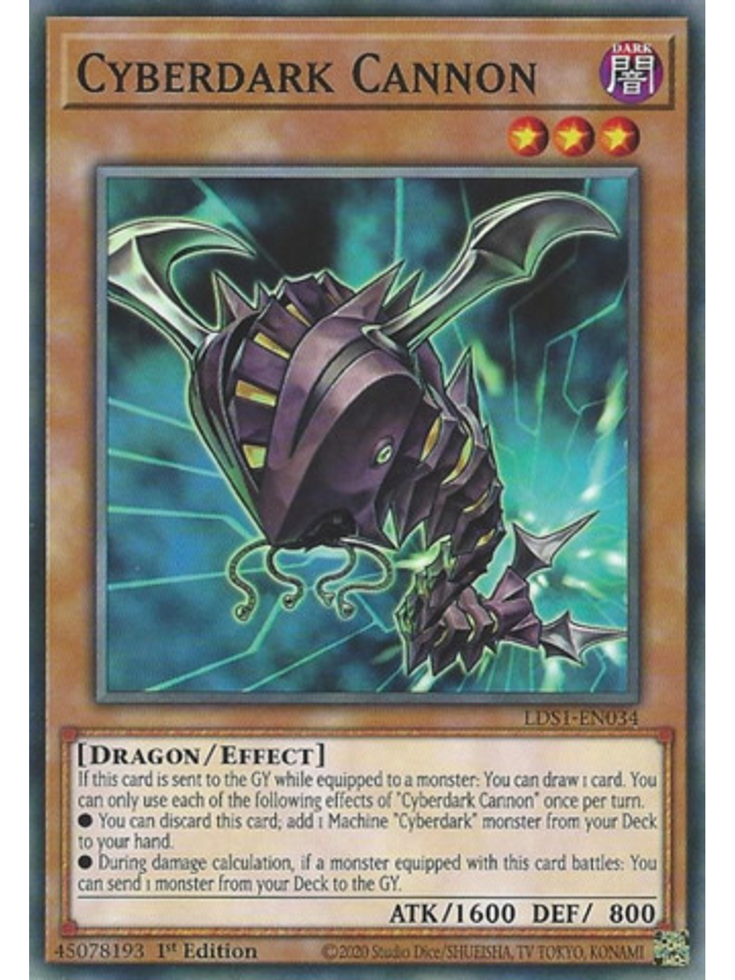 Cyberdark Cannon - LDS1-EN034 - Common 1st Edition 1