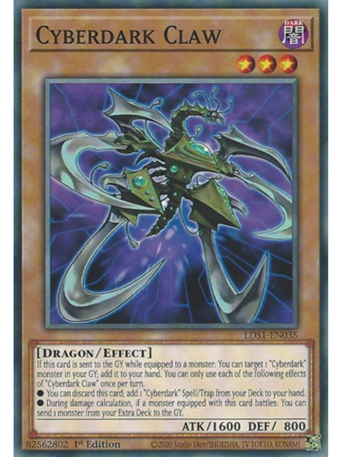 Cyberdark Claw - LDS1-EN035 - Common 1st Edition 1