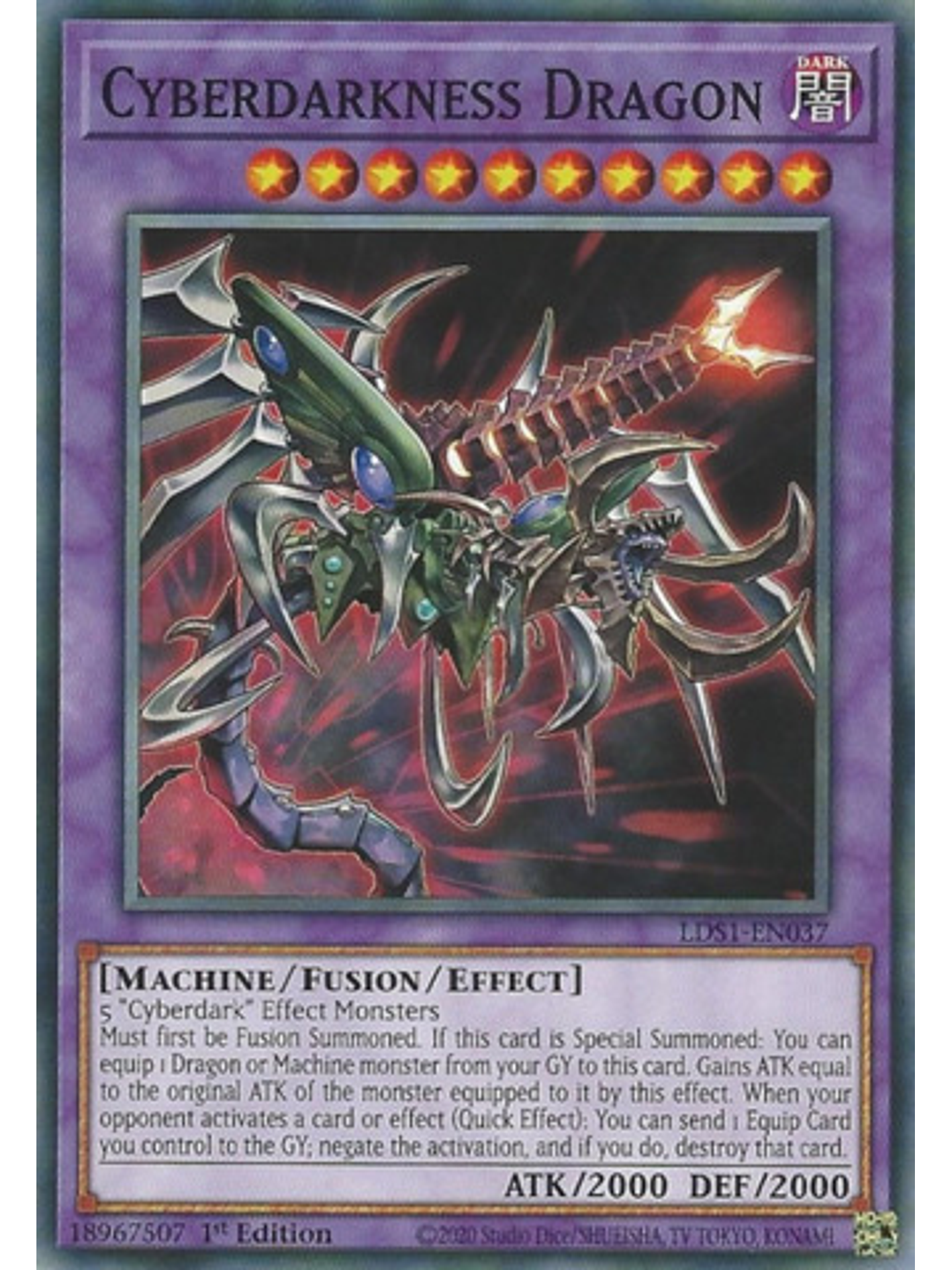 Cyberdarkness Dragon - LDS1-EN037 - Common 1st Edition 1