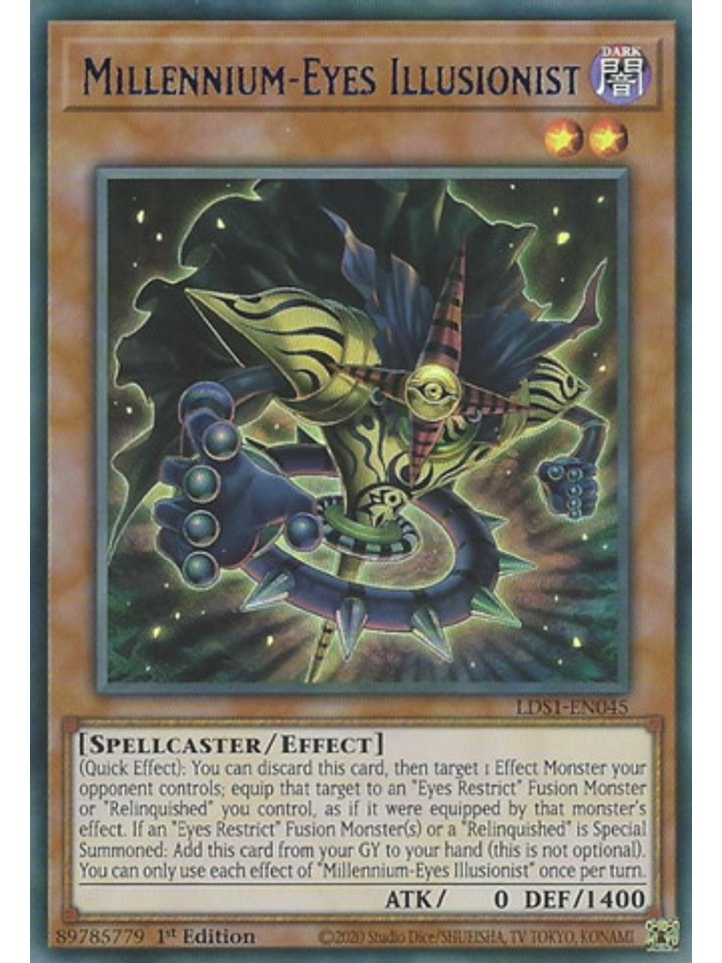 Millennium-Eyes Illusionist (Purple) - LDS1-EN045 - Ultra Rare 1st Edition 1