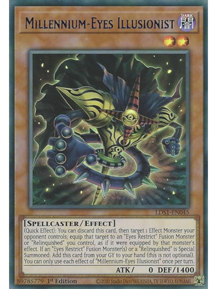 Millennium-Eyes Illusionist (Green) - LDS1-EN045 - Ultra Rare 1st Edition 1