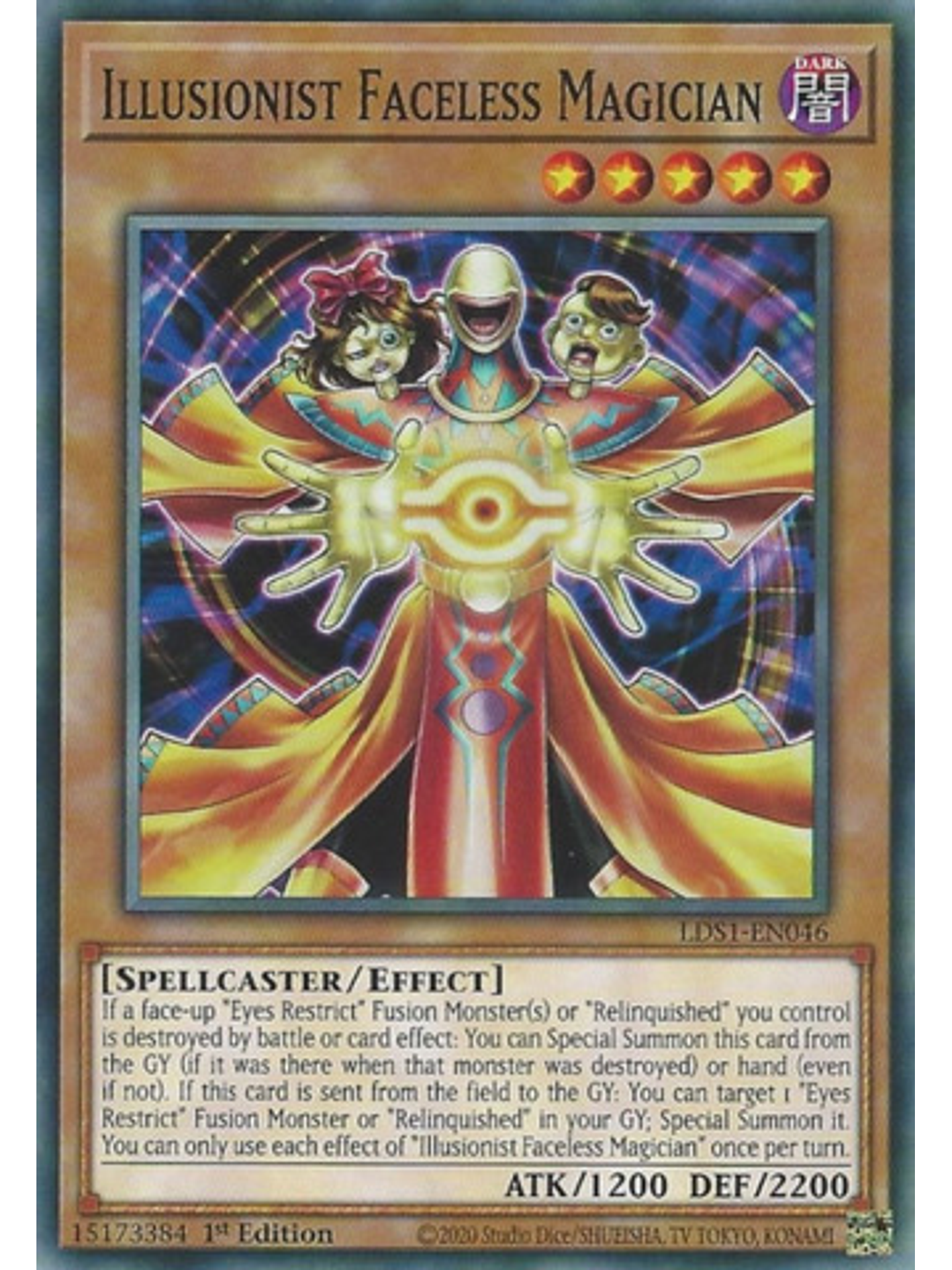 Illusionist Faceless Magician - LDS1-EN046 - Common 1st Edition 1