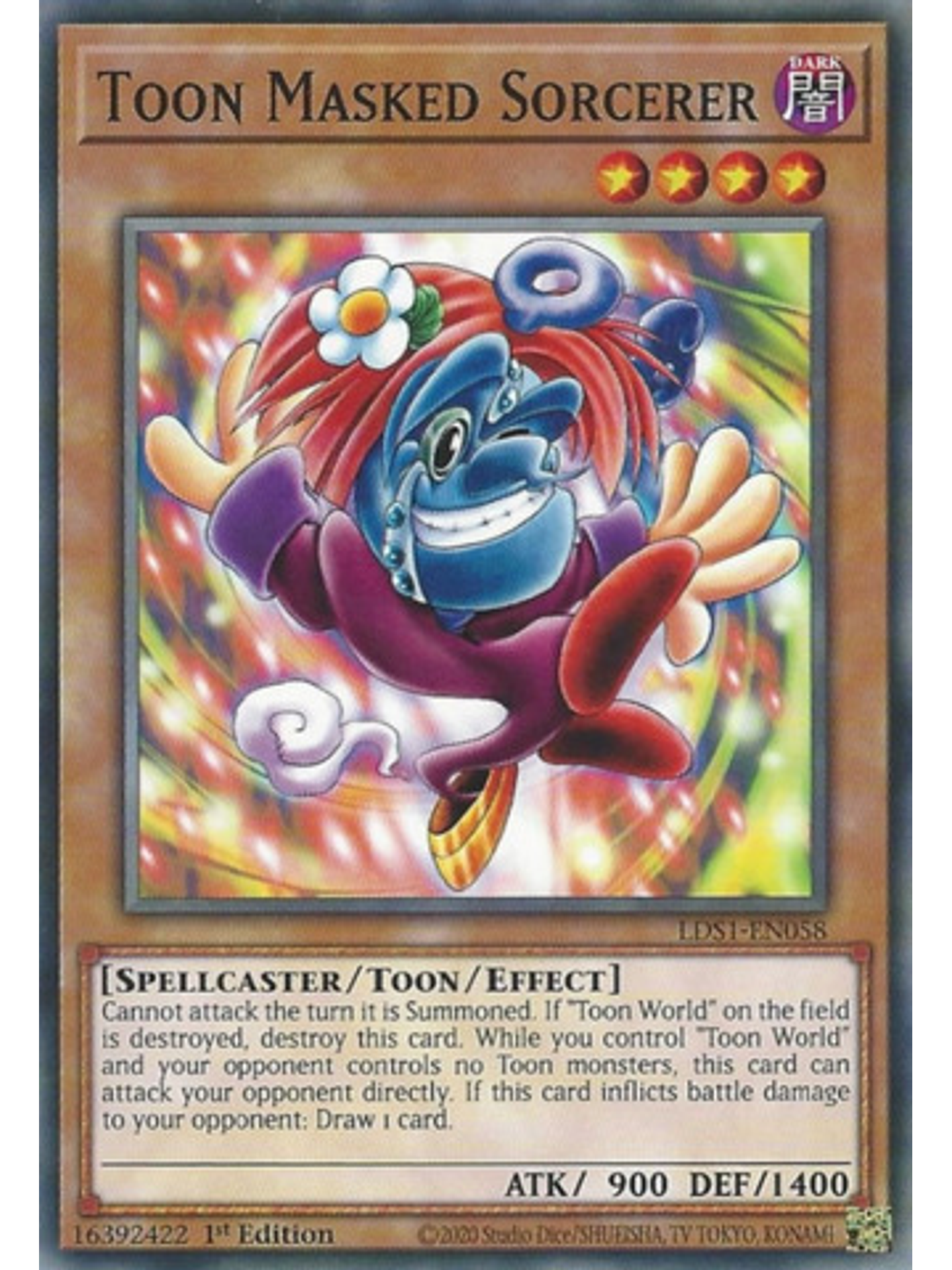 Toon Masked Sorcerer - LDS1-EN058 - Common 1st Edition 1