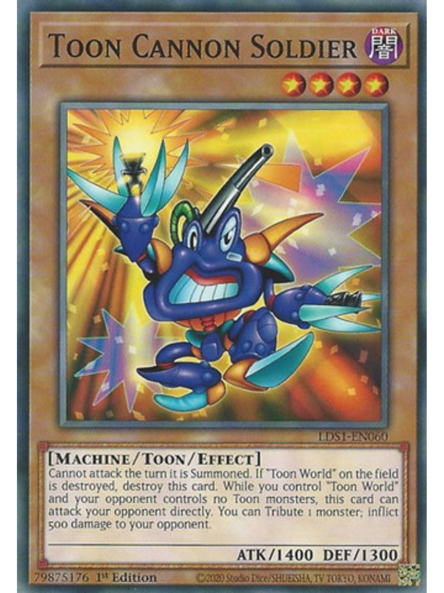 Toon Cannon Soldier - LDS1-EN060 - Common 1st Edition 1