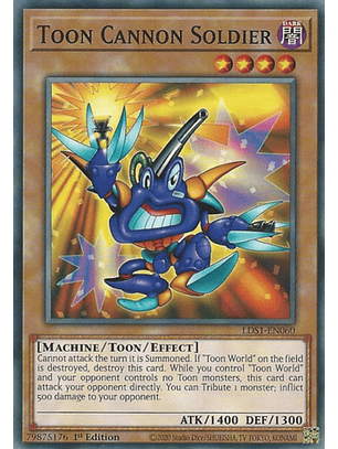 Toon Cannon Soldier - LDS1-EN060 - Common 1st Edition