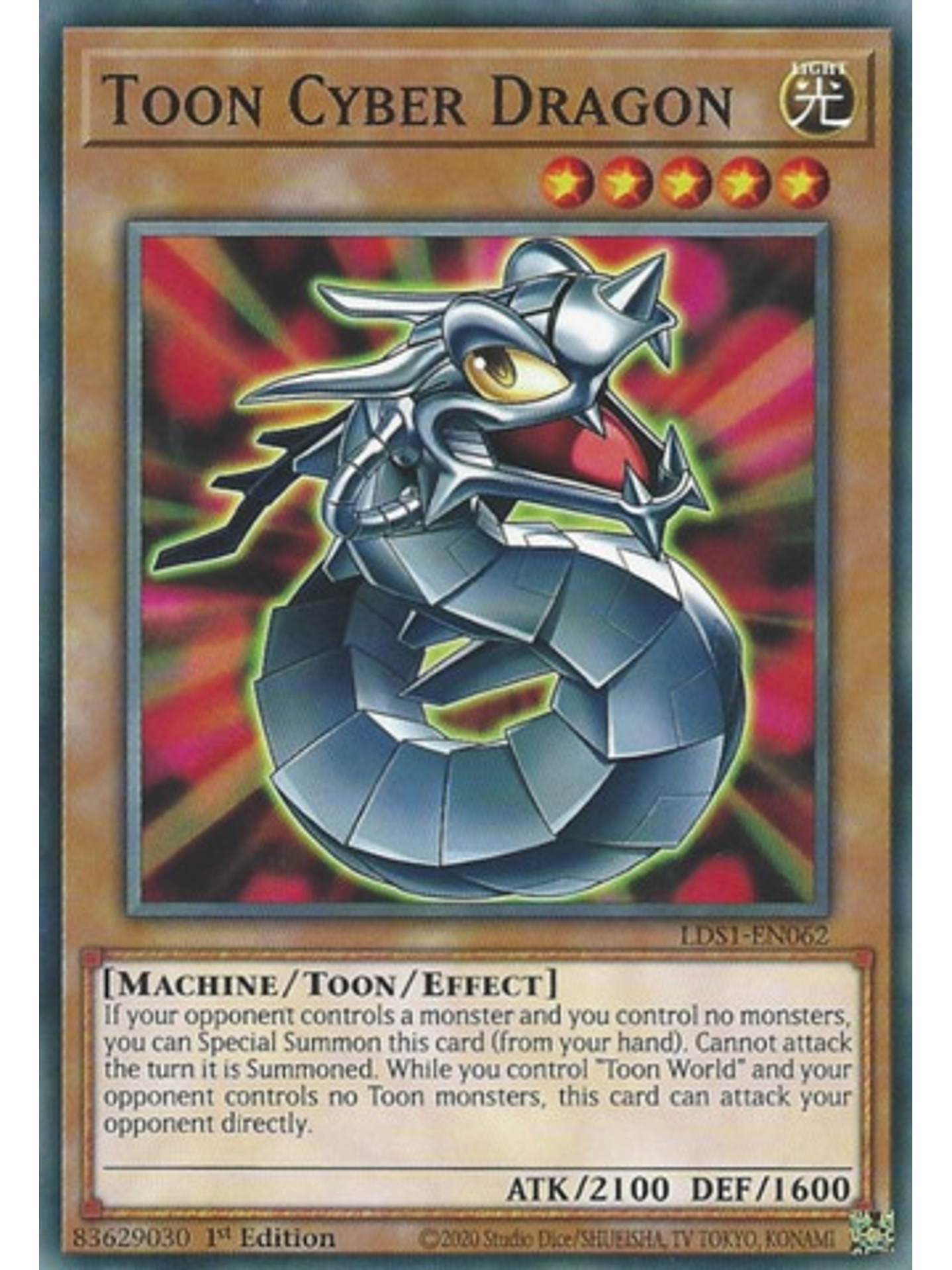Toon Cyber Dragon - LDS1-EN062 - Common 1st Edition 1