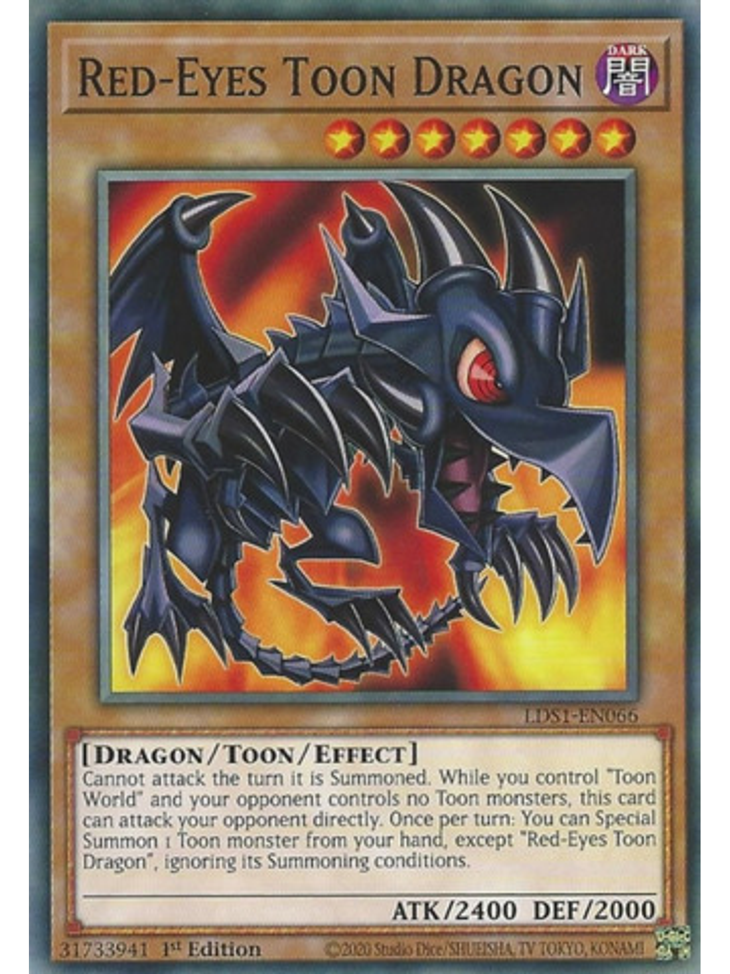 Red-Eyes Toon Dragon - LDS1-EN066 - Common 1st Edition 1