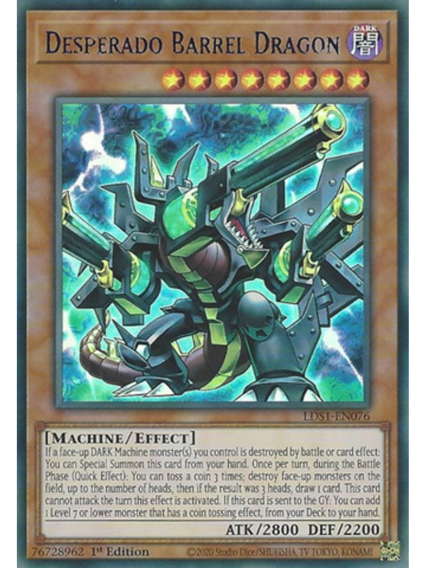 Desperado Barrel Dragon (Blue) - LDS1-EN076 - Ultra Rare 1st Edition 1
