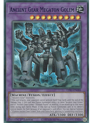 Ancient Gear Megaton Golem (Blue) - LDS1-EN088 - Ultra Rare 1st Edition