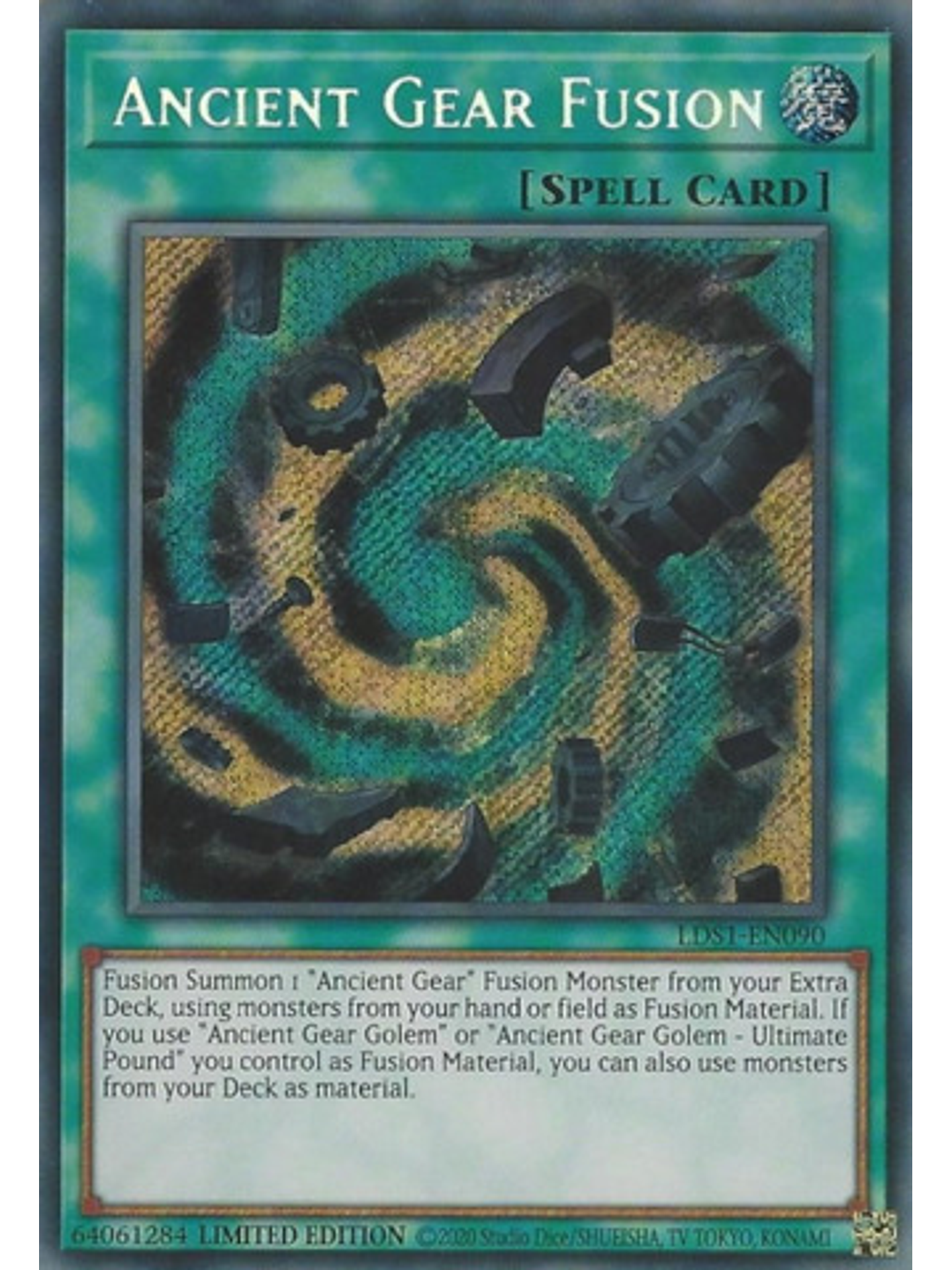 Ancient Gear Fusion - LDS1-EN090 - Secret Rare 1st Edition 1