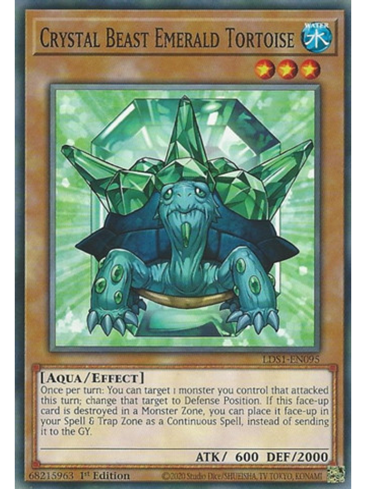 Crystal Beast Emerald Tortoise - LDS1-EN095 - Common 1st Edition 1