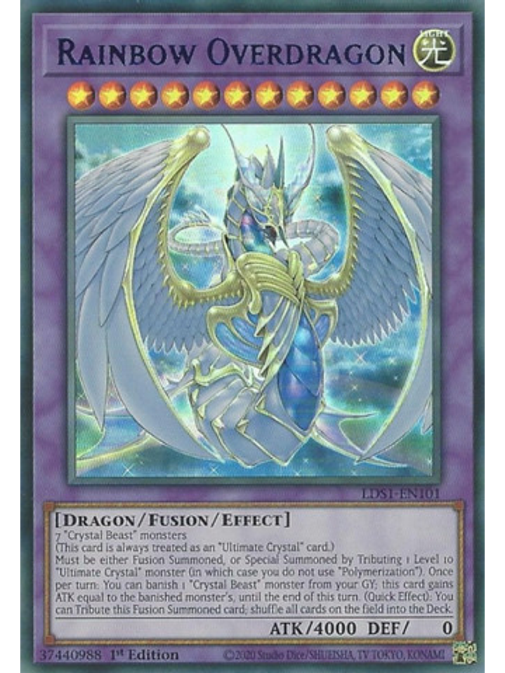 Rainbow Overdragon (Purple) - LDS1-EN101 - Ultra Rare 1st Edition 1