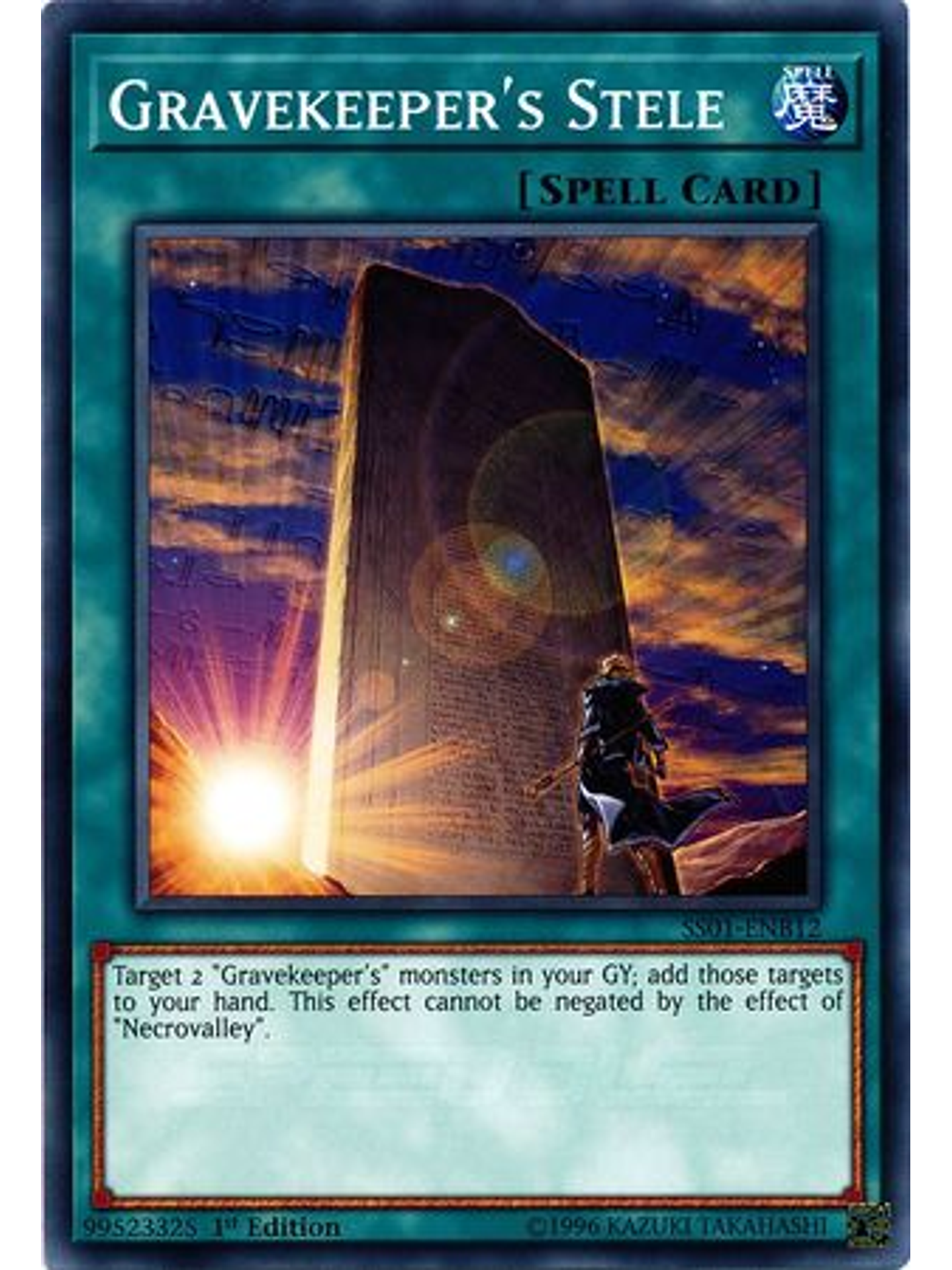 Gravekeeper's Stele - SS01-ENB12 - Common 1st Edition 1