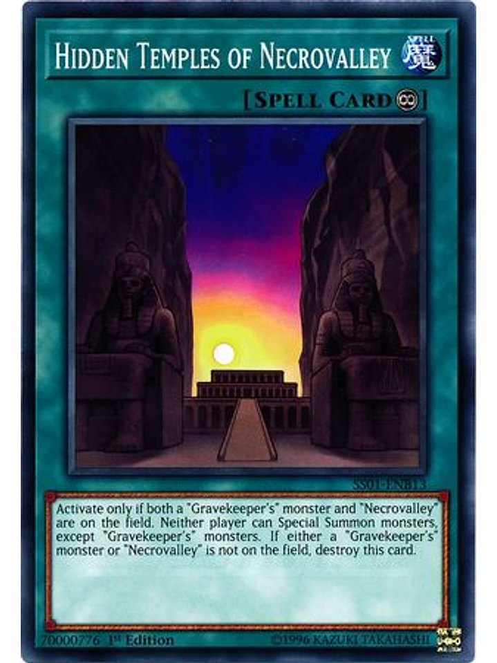 Hidden Temples of Necrovalley - SS01-ENB13 - Common 1st Edition 1