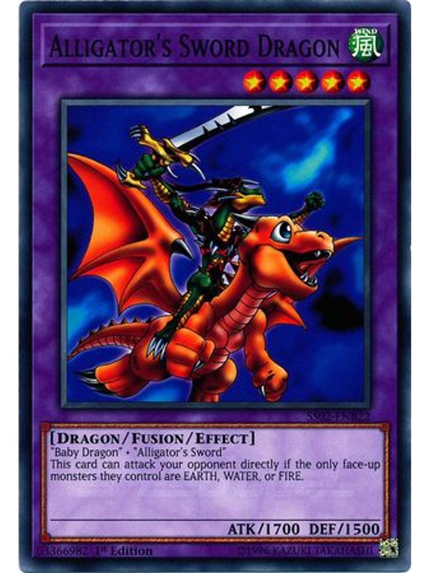 Alligator's Sword Dragon - SS02-ENB22 - Common 1st Edition 1