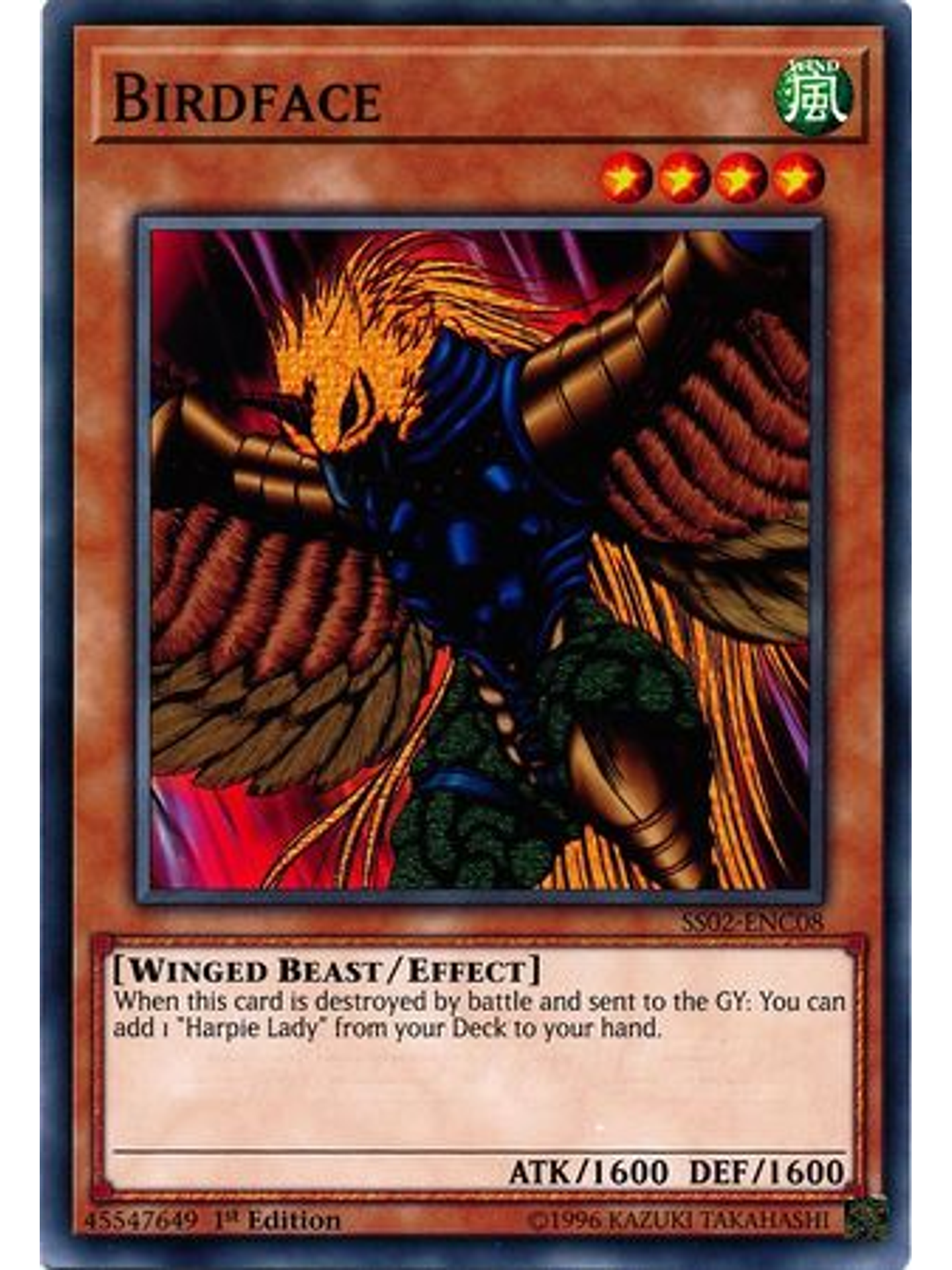 Birdface - SS02-ENC08 - Common 1st Edition 1