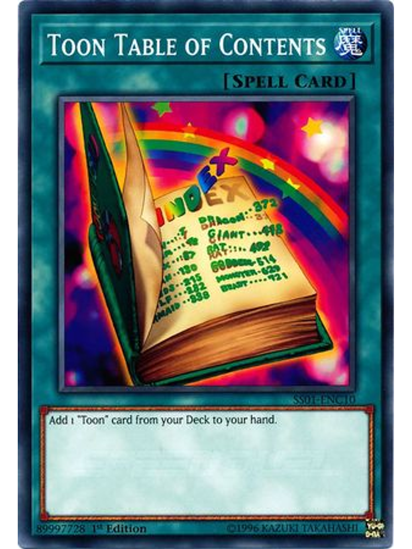 Toon Table of Contents - SS01-ENC10 - Common 1st Edition 1