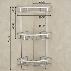 Repisa Esquinera 3 Niveles Aluminio Inoxidable