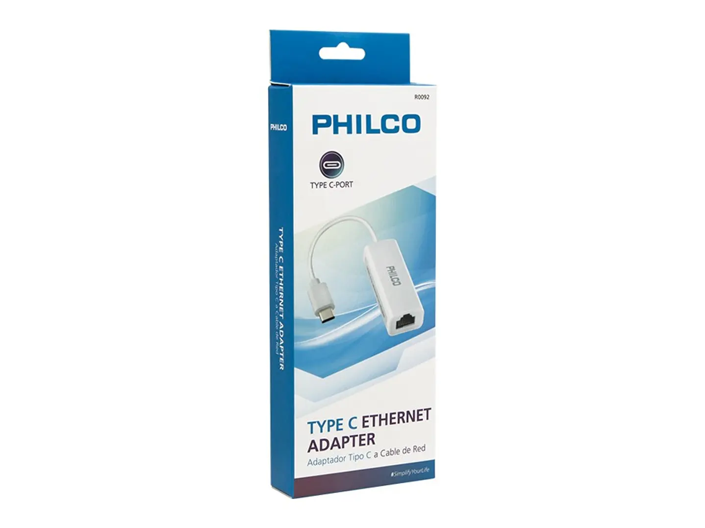 Adaptador USB-C a Ethernet Philco R0092 100Mbps 2