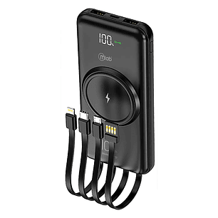 Power Bank 10.000 mAh Wireless 4 Cables Integ Pantalla LCD