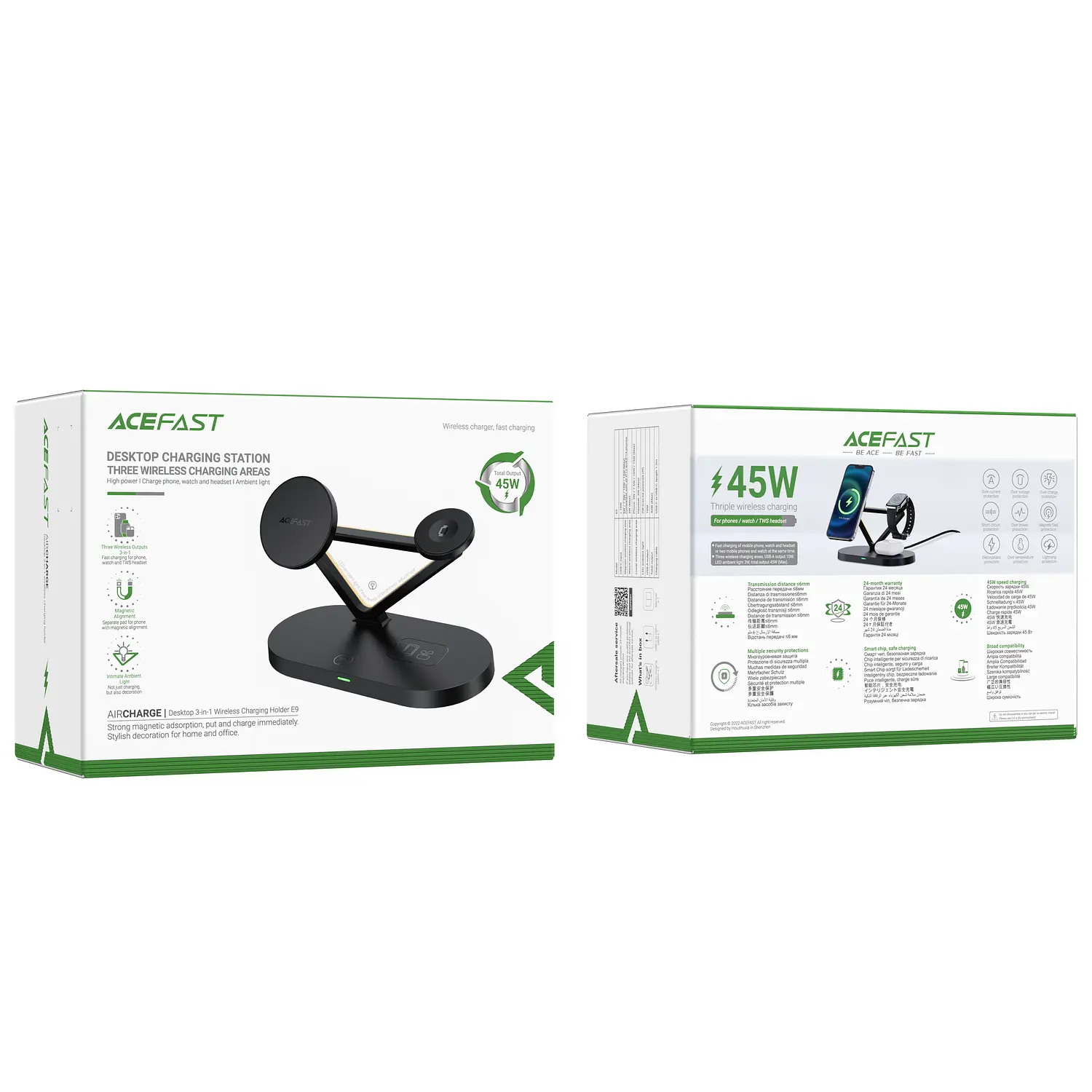 Cargador Inalámbrico 3 en 1 Acefast E9 Qi Rápido 2