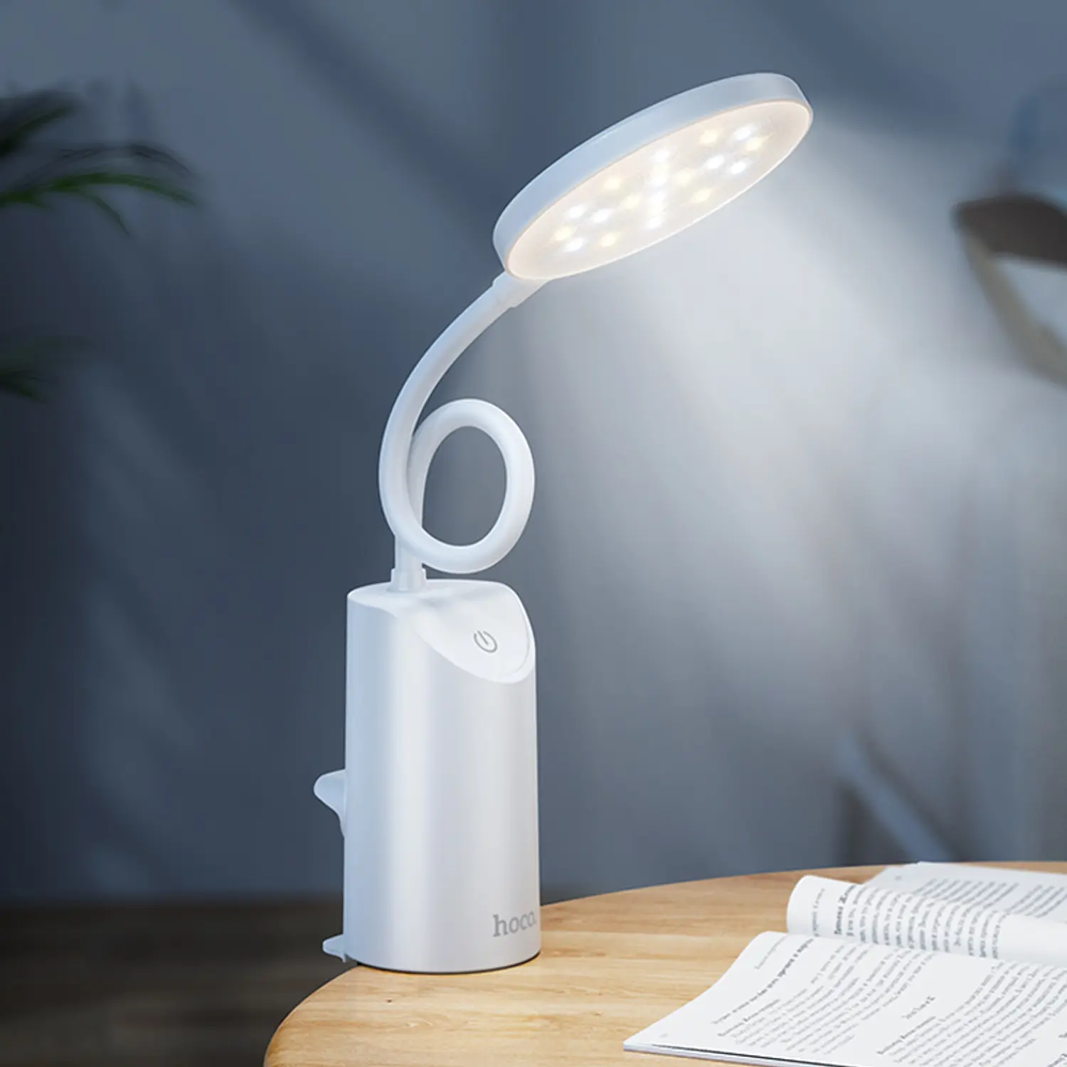 Lámpara LED con Clip Hoco HX10 Recargable y Luz Regulable 3