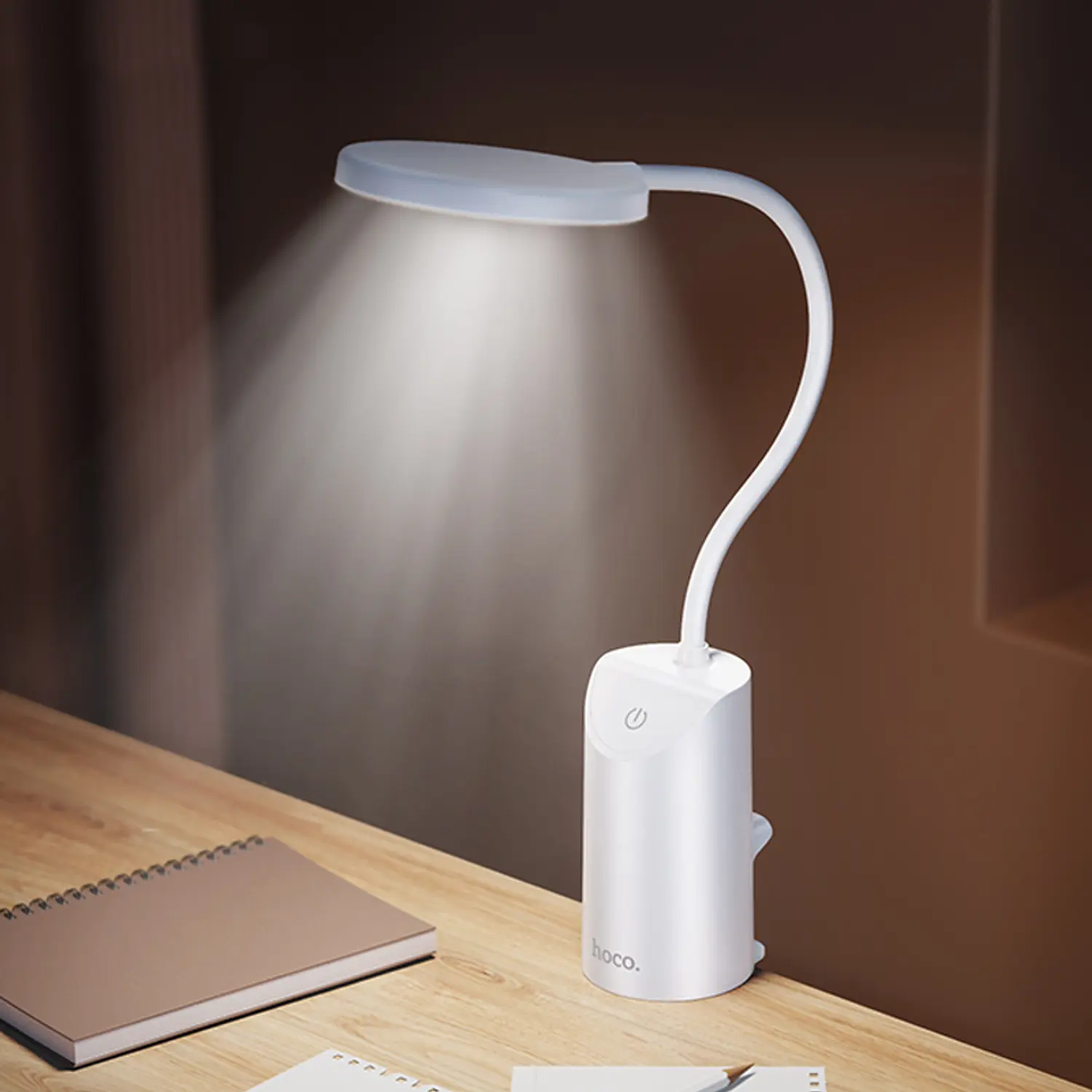 Lámpara LED con Clip Hoco HX10 Recargable y Luz Regulable 5