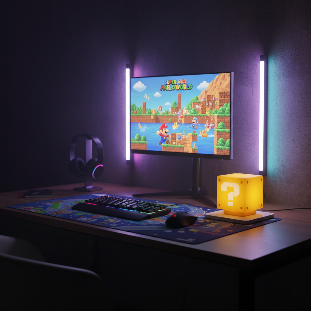 Cubo de Luz LED Mario Bros Recargable con Sonidos Originales 4