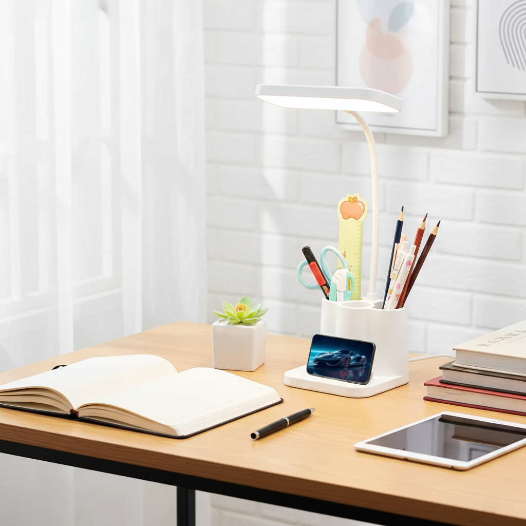 Lámpara LED de Escritorio Recargable con Organizador 5