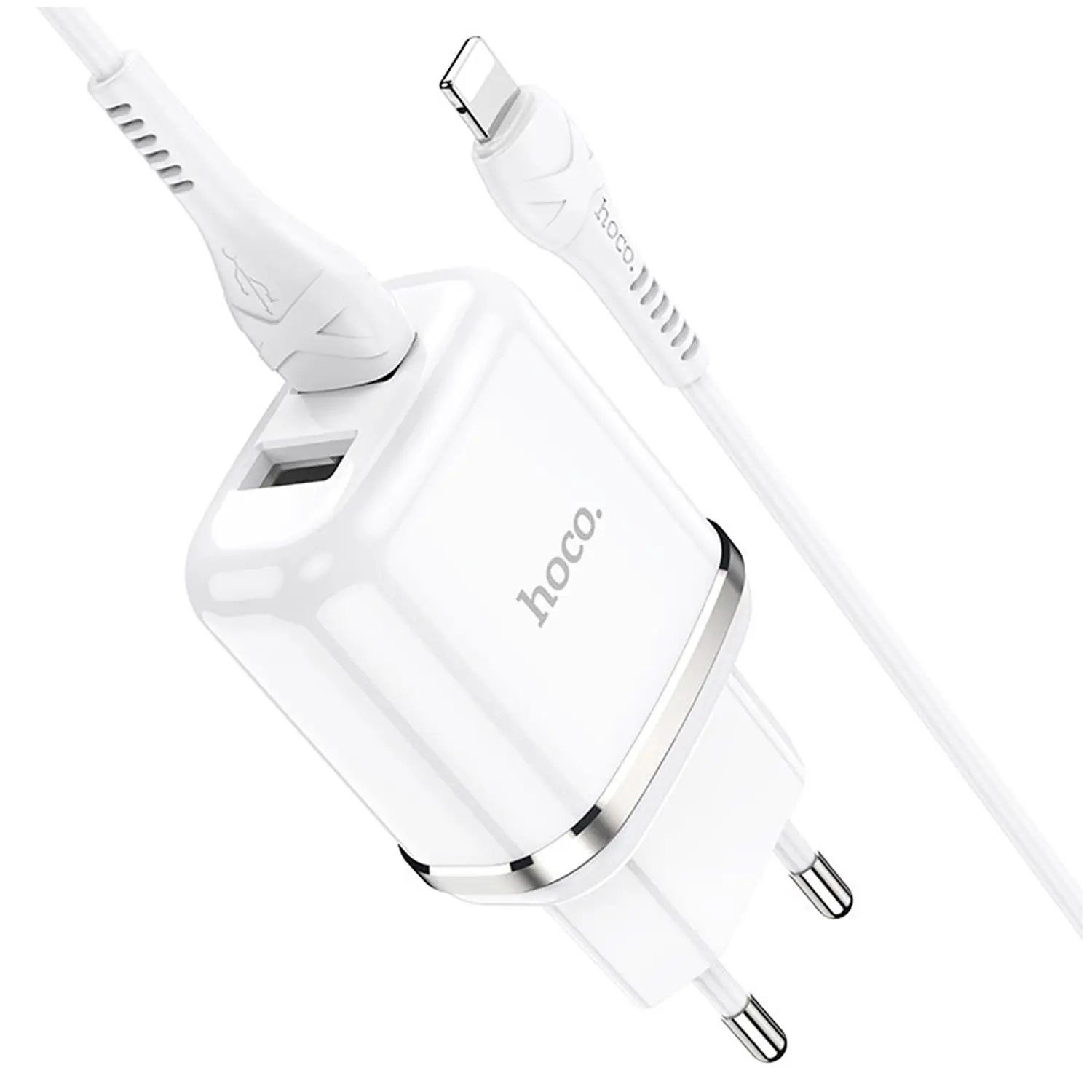 Cargador Hoco N4 2.4A con Doble USB + Cable Lightning 1