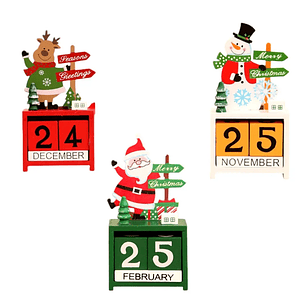 Calendario Navideño de Madera 14 cm – Decoración Festiva