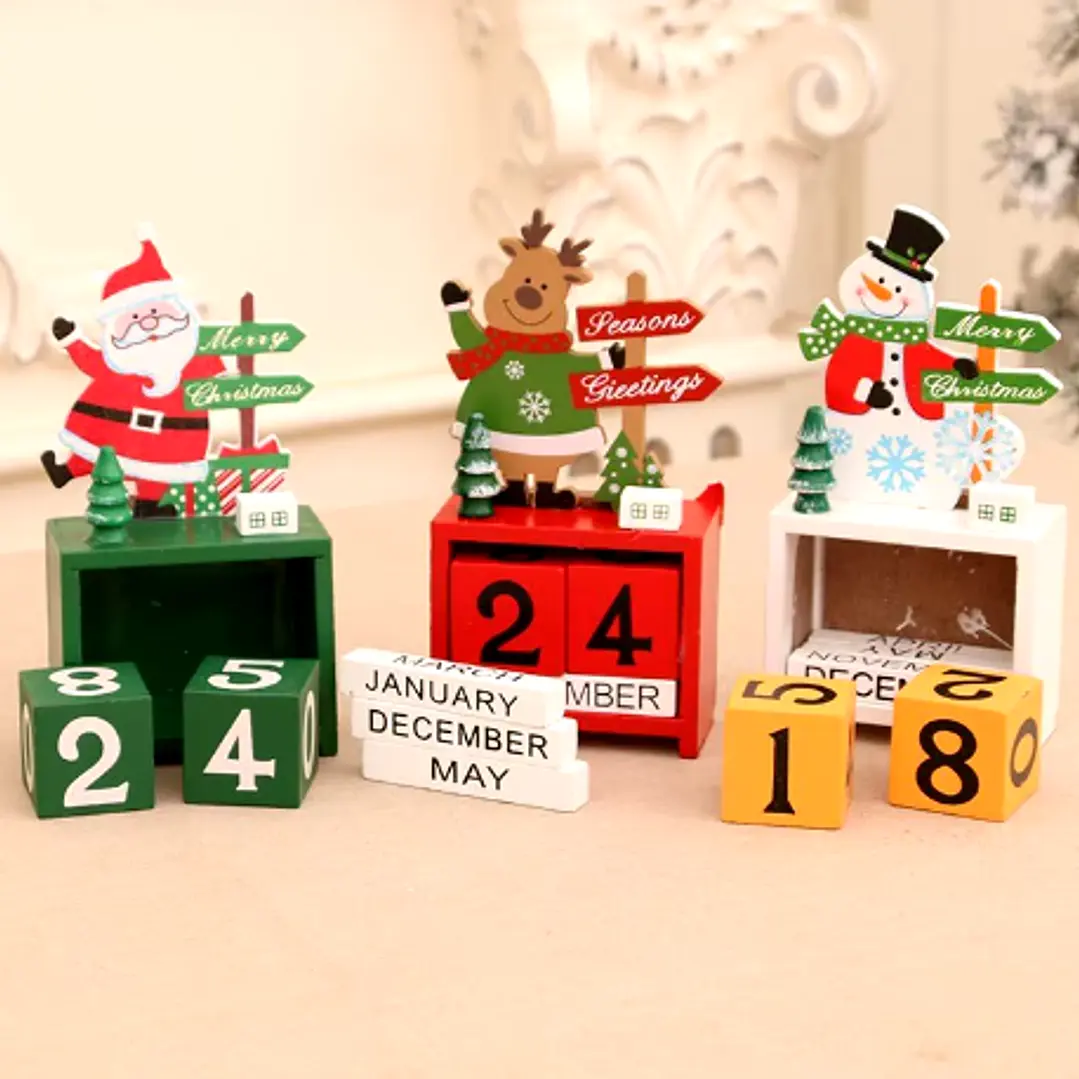 Calendario Navideño de Madera 14 cm – Decoración Festiva 2