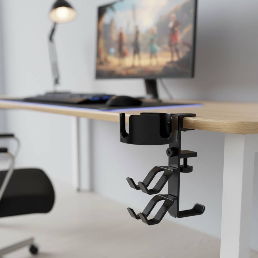 Organizador Gamer 4 en 1 Giratorio 360° con Porta Controles 5