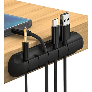 Organizador de Cables Autoadhesivo 5 Ranuras – Escritorio/Auto