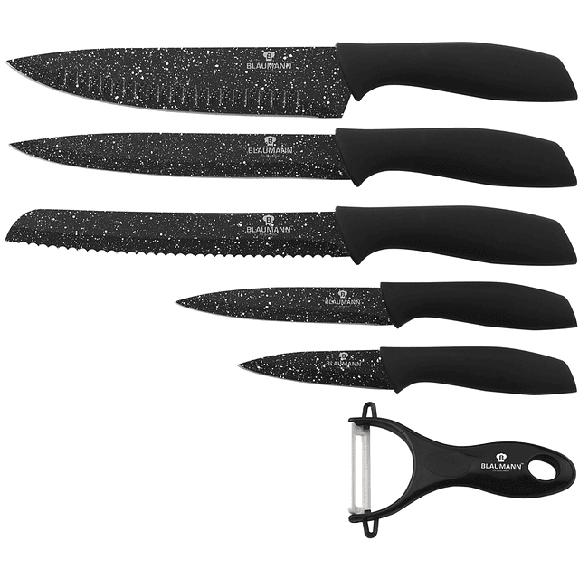 Cuchillos de acero inoxidable + Pelador cerámico ( Set 6 unidades )