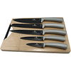 Cuchillos de Acero inoxidable MOONLIGHT + Tabla de corte de Bambú ( Set 6 unidades )