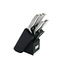 Cuchillos de Acero inoxidable BLACK SILVER + Soporte fijo ( Set 6 unidades )