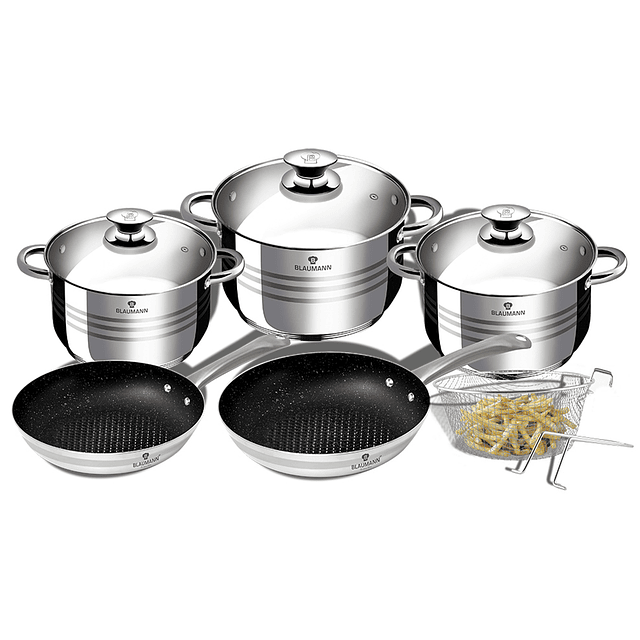 Batería de Cocina GOURMET de Acero inoxidable ( Set 10 unidades )