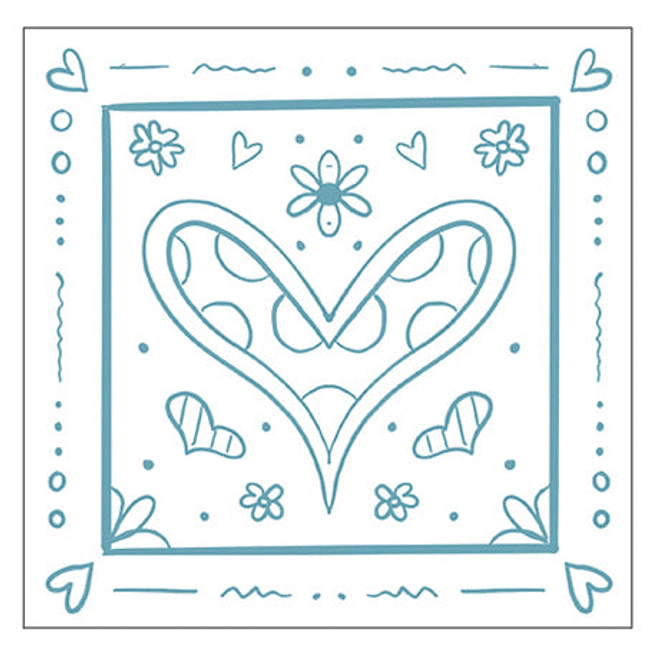 Posavasos Cuadrados - Corazón 1