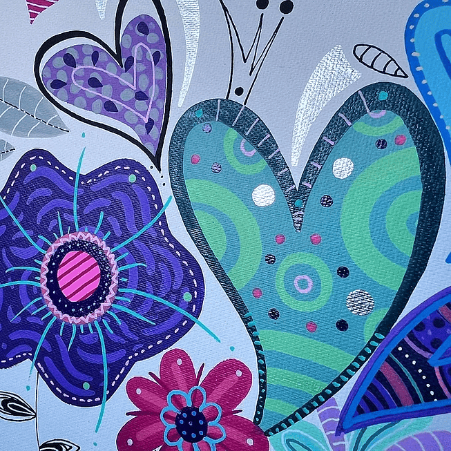 Bastidor Tela 30x30 Floral 2