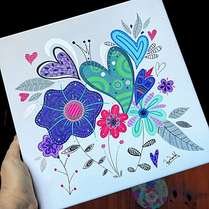 Bastidor Tela 30x30 Floral