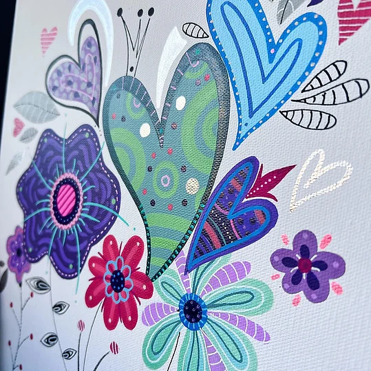 Bastidor Tela 30x30 Floral 3