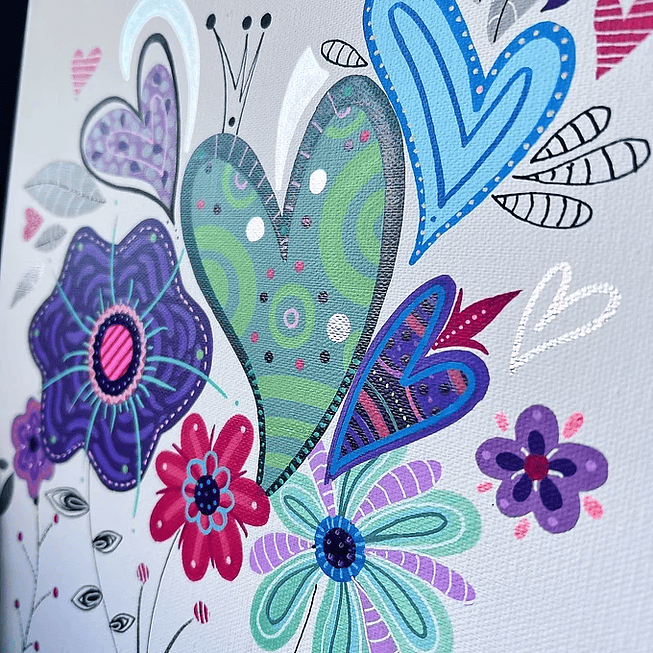 Bastidor Tela 30x30 Floral 3